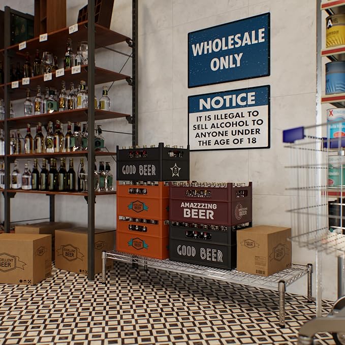 18" Deep x 48" Wide x 8" Height Wire Shelving Kit | 1-Tier | NSF Commercial - Image 7