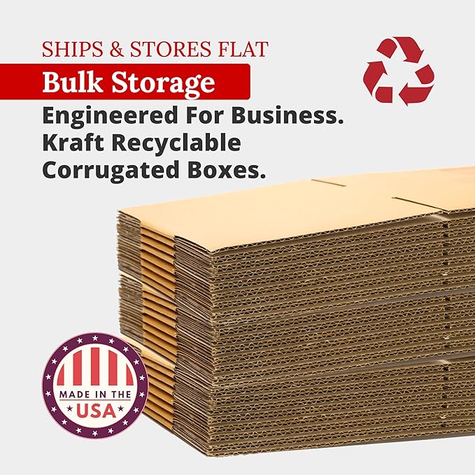 Partners Brand 14x10x5 Corrugated Cardboard Boxes, Storage Box - Image 3