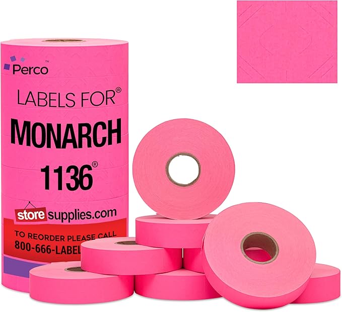 Perco Fluorescent Pink Pricing Labels by Perco