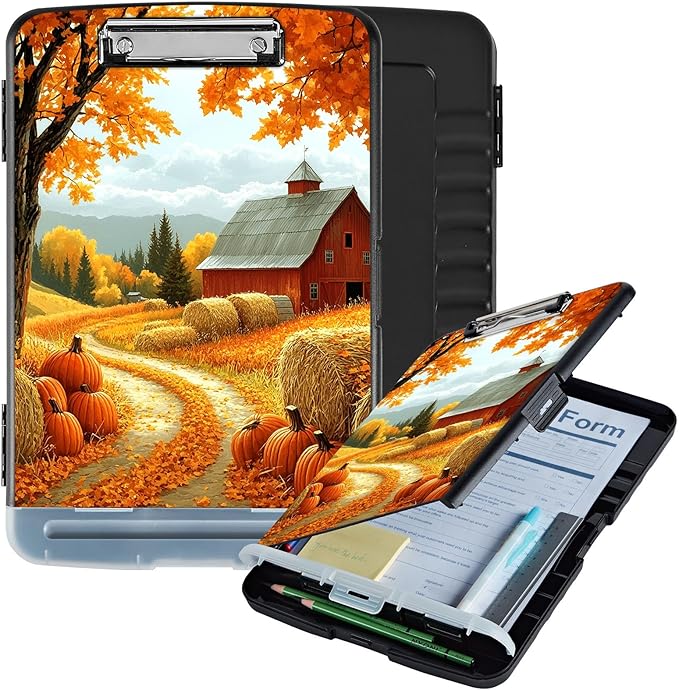 Clipboard with Storage Box & Pen Holder, Heavy Duty Clip Boards 8.5x11 by Unknown