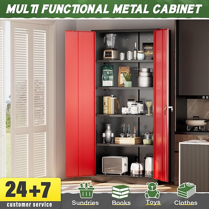 Greenvelly Metal Storage Cabinet, Tall Metal Office Storage cabinets - Image 7