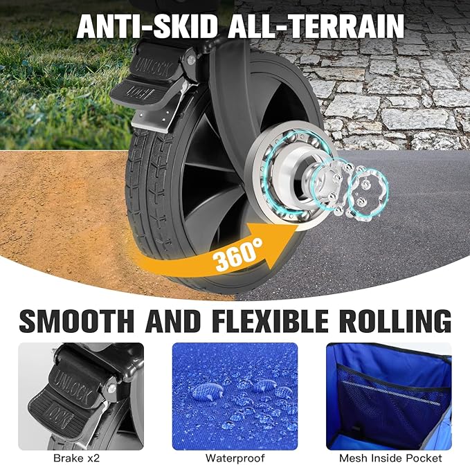 Wagon Cart Shopping Foldable Folding Collapsible - Image 3