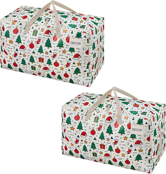 VENO 2 Pack Moving Bags and Large Christmas Decoration Storage Bins by Veno