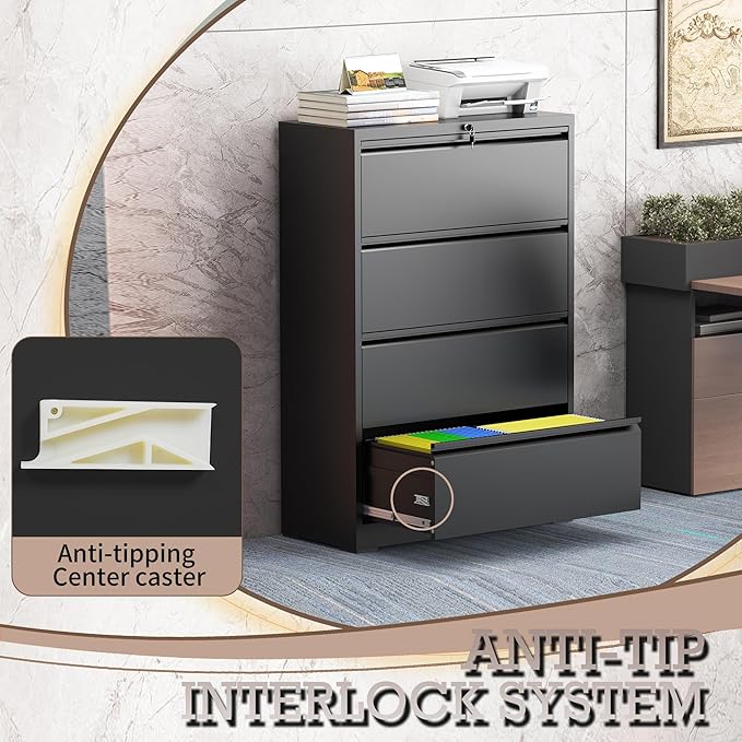 4 Drawer Lateral File Cabinet - Image 7