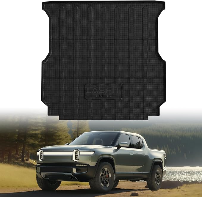 LASFIT Bed Mat for Rivian 2022-2026 R1T Truck Bed, All Weather 4.5 ft Pick up by LASFIT
