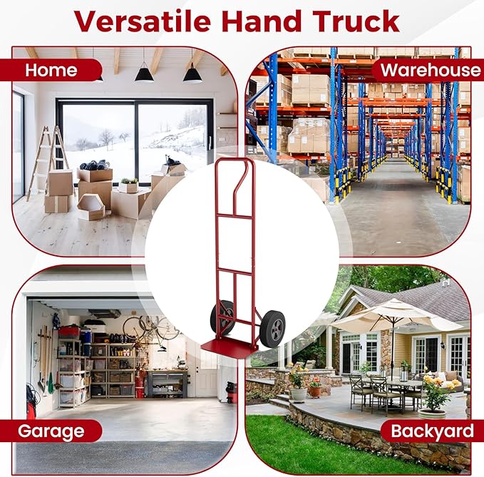 Goplus Hand Truck, P-Handle Hand Truck Dolly w/770LBS Capacity, Vertical Loop - Image 9
