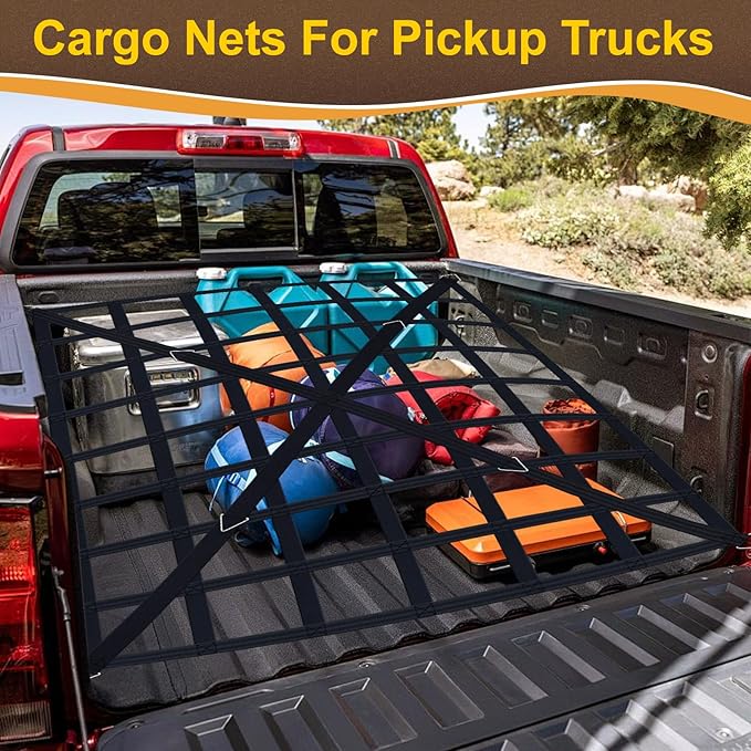 Cargo Net for Pickup Truck Bed, Heavy Duty 1100 lbs Capacity, Adjustable Cam - Image 5