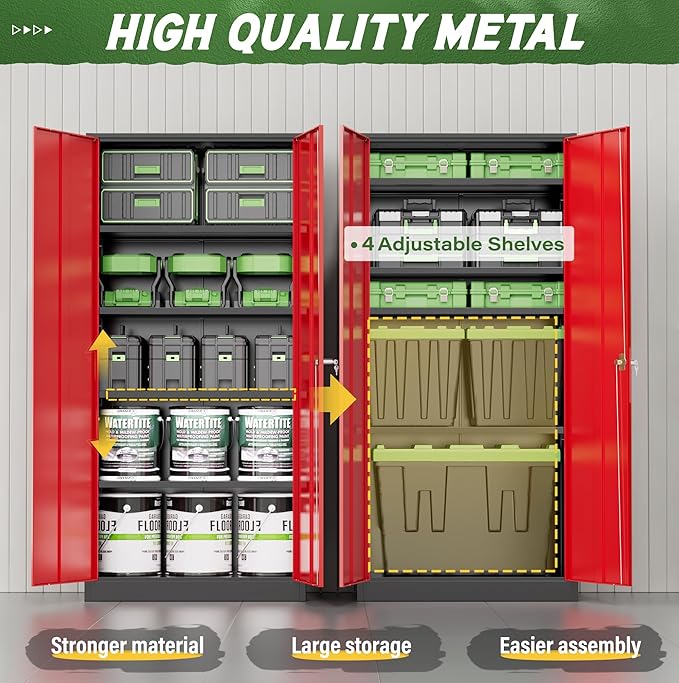 Greenvelly Metal Storage Cabinet, Tall Metal Office Storage cabinets - Image 2
