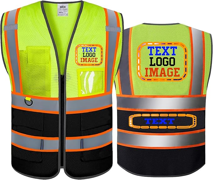 Personalized High Visibility Reflective Safety Vest Custom Your Text Protective - Image 6