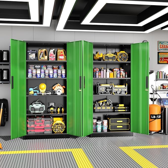 Greenvelly Metal Garage Storage Cabinet, Metal Tool Cabinets, Locking File - Image 2