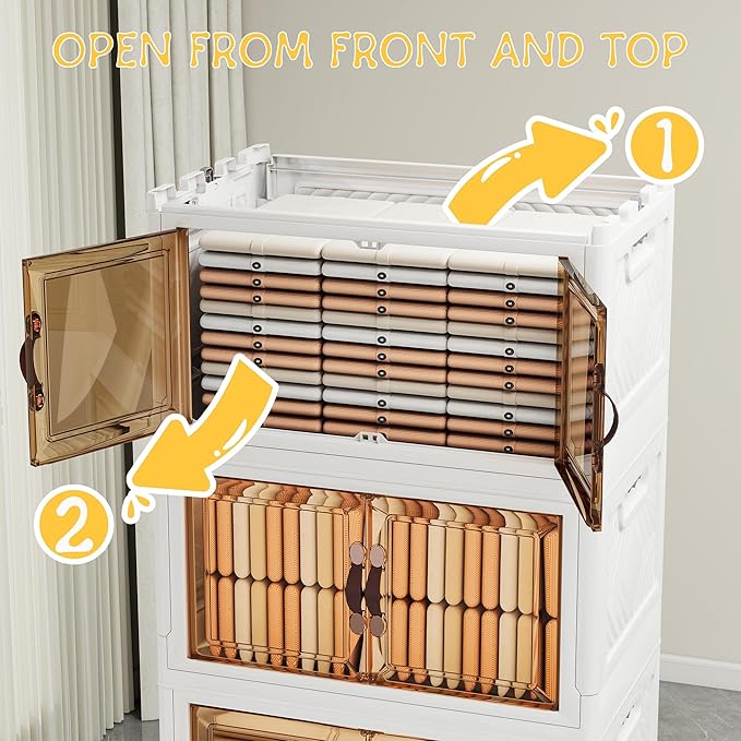 Storage Bins with 2 Lids and Wheels, 942QT-157QT*6Tier Collapsible Bathroom - Image 5