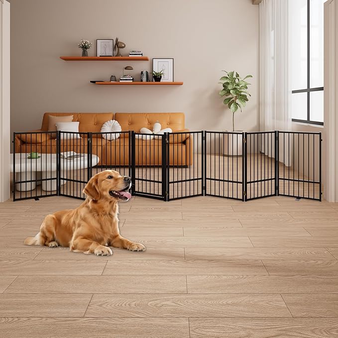 8 Panels Full Metal Freestanding Dog Gates - Image 3