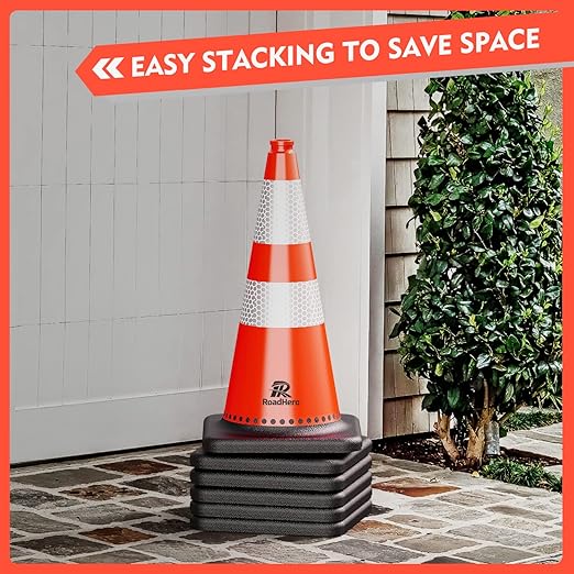 RoadHero 12 Pack Traffic Safety Cones 28 Inch, PVC Cone - Image 9