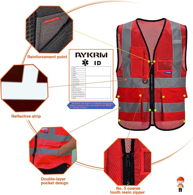 A-SAFETY Red mesh amazon vest - Image 3
