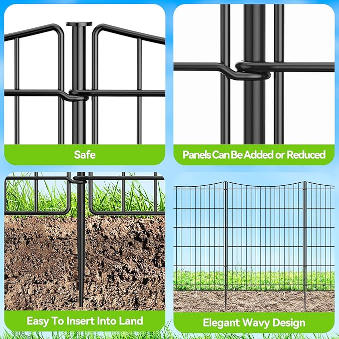 INJOPEXI Decorative Garden Fence 6 Panels 13ft×36in Garden Fences - Image 6