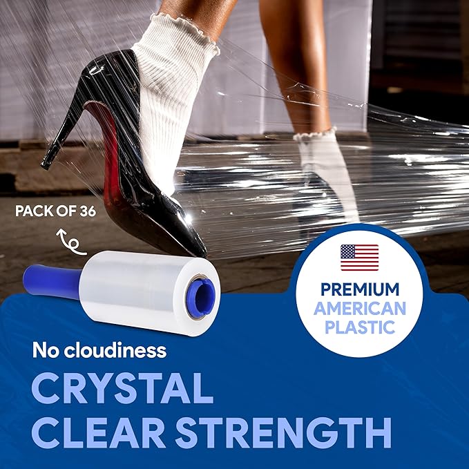 International Plastics Co. 5" Plastic Stretch Film/Wrap 1200ft 500% Stretch - Image 2