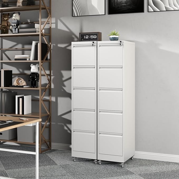 5 Drawer Rolling File Cabinet - Image 2