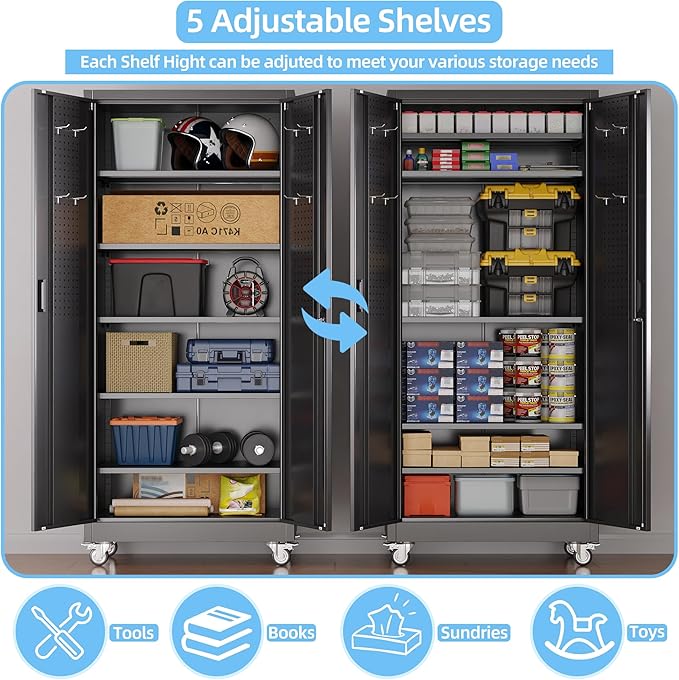 Aobabo Upgrade 71H''*32''W*16''D Metal Garage Storage Cabinet - Image 4