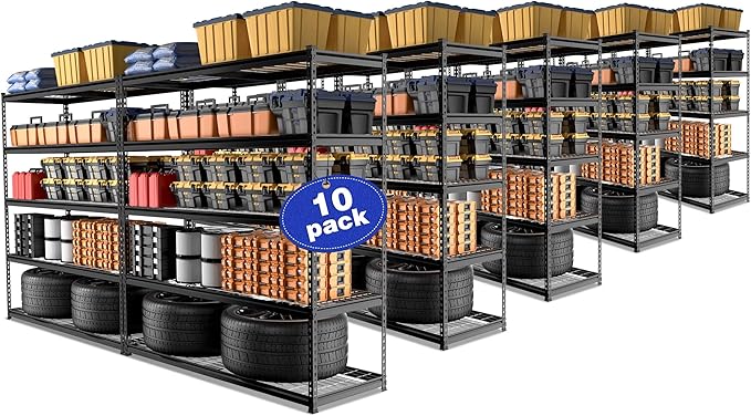 WORKPRO 4000LBS Heavy Duty Shelving, 48”W x 24”D x 72”H, 5-Tier Storage Shelves by WORKPRO