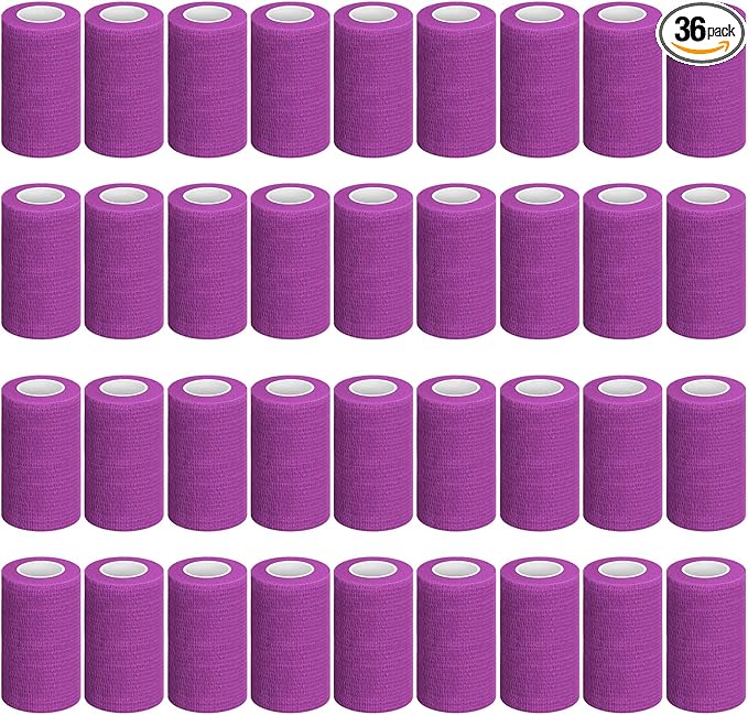 Treela 36 Pcs Self Adherent Bandage 4" X 5 Yard Wrap Breathable Cohesive by Treela