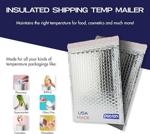 100-Pack Insulated Silver Thermal Bubble Mailers 8 x 11 - Image 2