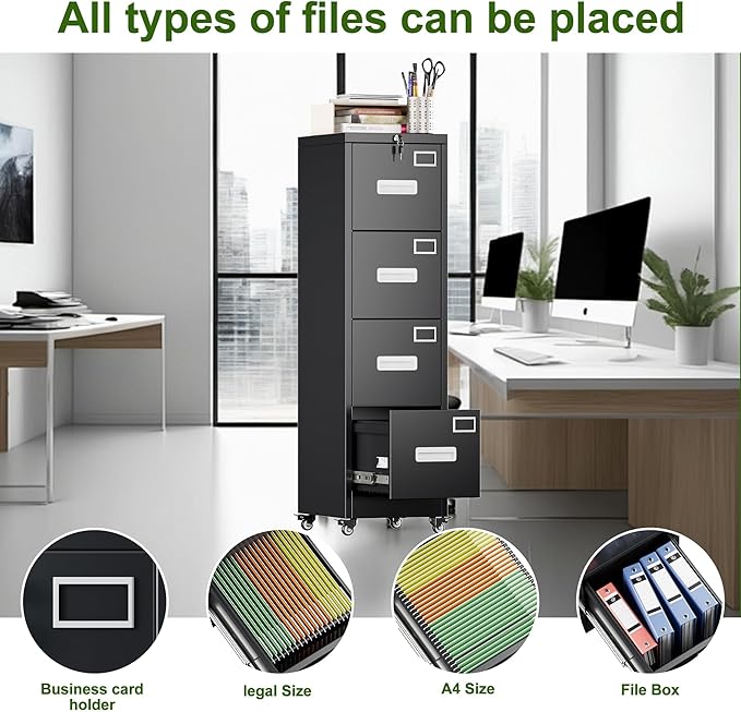 Aobabo 4 Drawer File Cabinet - Image 9