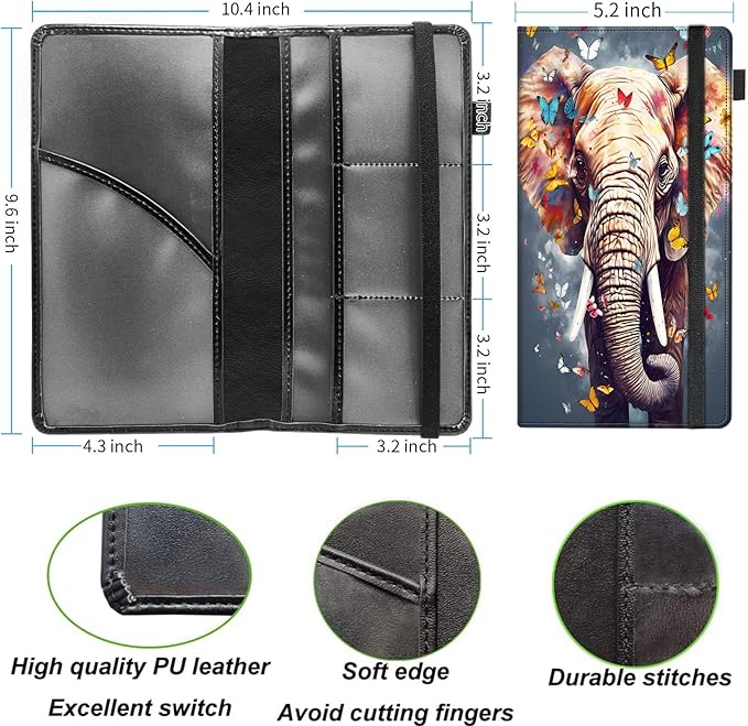 Car Registration and Insurance Holder, Leather Vehicle Glove Box Organizer - Image 4
