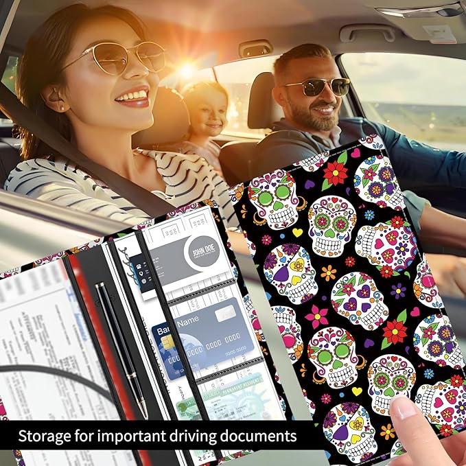 Premium Car Registration and Insurance Card Holder, Cute PU Leather Car - Image 2