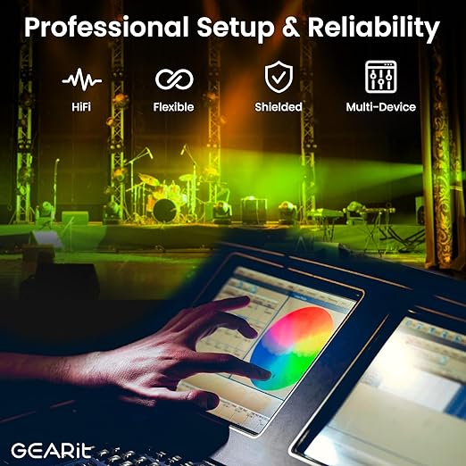 GEARit DMX to DMX Stage Lighting Cable DMX Male to Female 3-Pin Balanced - Image 4