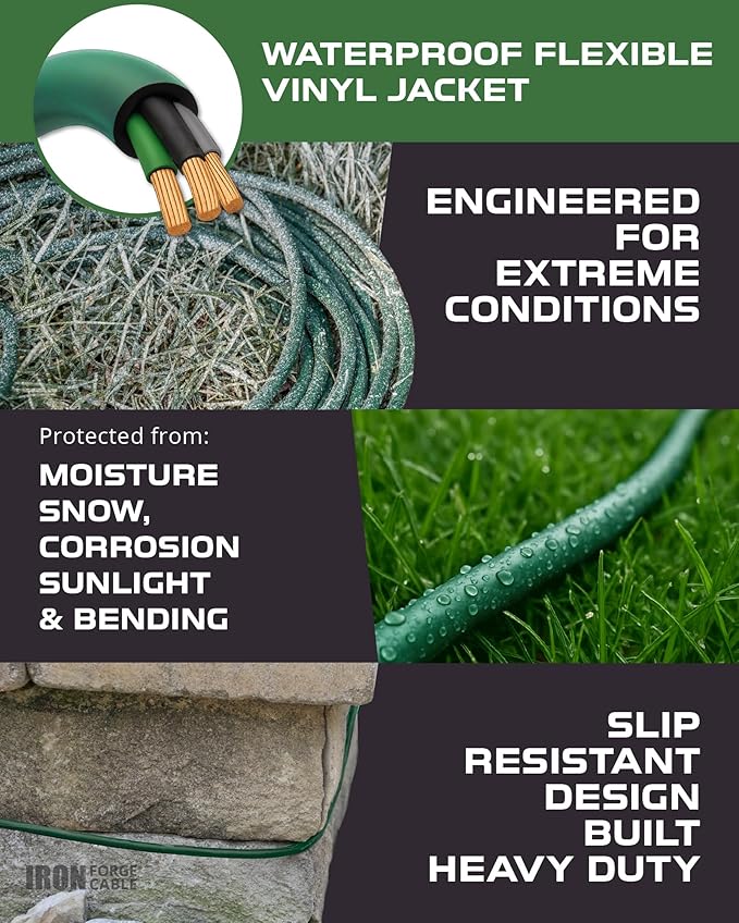 Iron Forge Cable 100ft Green Outdoor Extension Cord - Image 6
