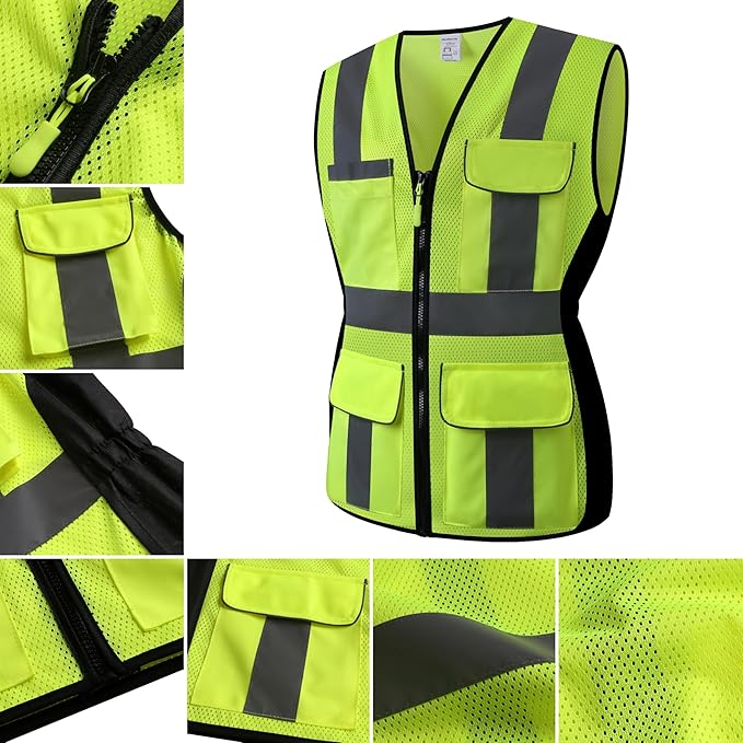 Safety Vest for women, Hi vis Reflective Lady Work vest - Image 4