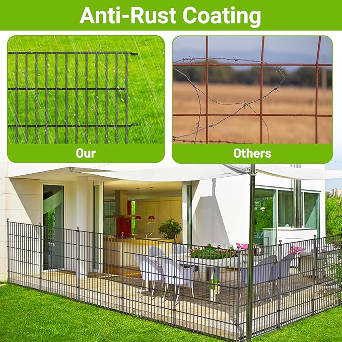 10 Panels No Dig Decorative Outdoor Garden Fence - Image 3