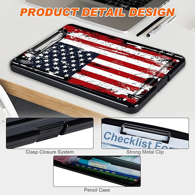 Side Opening Clipboard with Storage and Pen Holder, Large Capacity Heavy Duty - Image 4