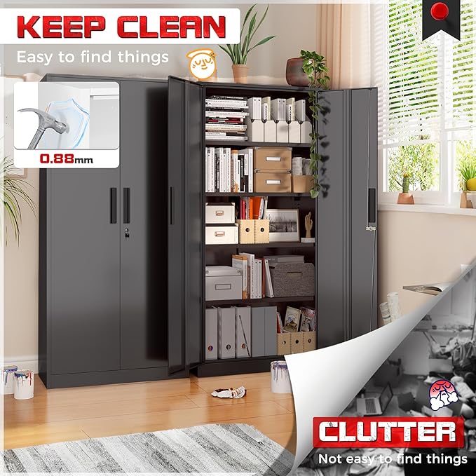 Superday Metal Garage Storage Cabinet - Image 7