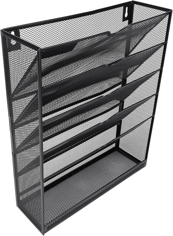 Walfront Hanging Wall File Holder 6 Tier Metal Hanging Wall Mount File Organizer by Walfront