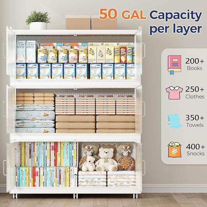 150Gal Extra Large Stackable Storage Bins - Image 4