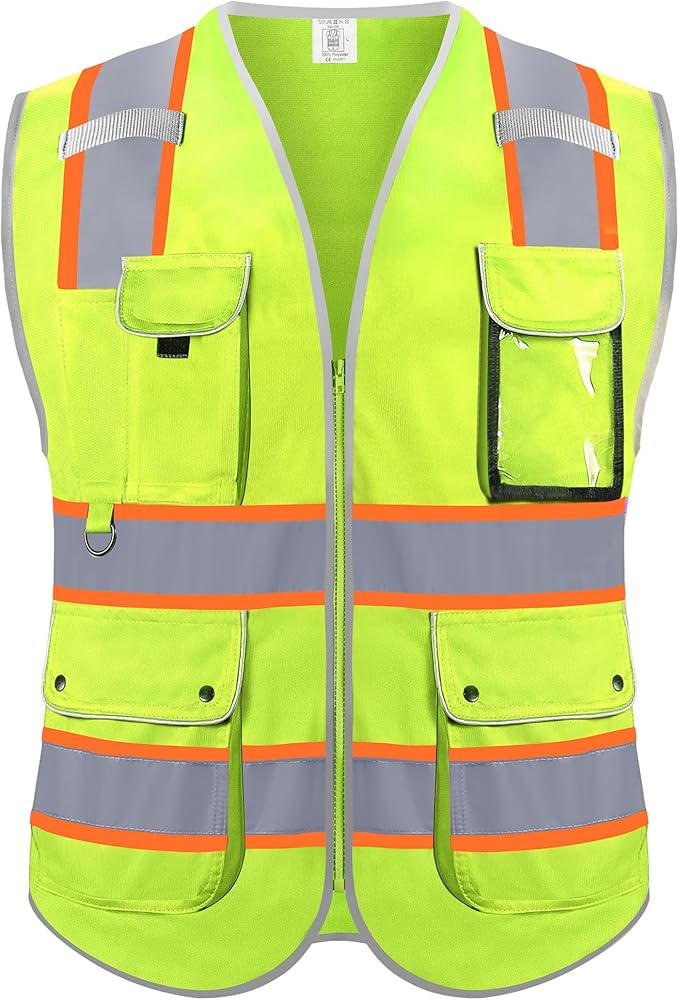 Reflective Safety Vest for Men Women, High Visibility Safety Vest by RhinoHit