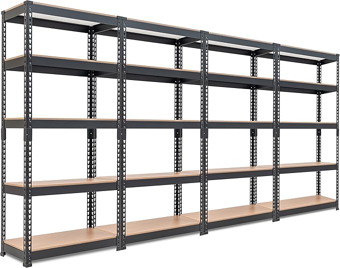 HOMEDANT 5 Tier Storage Shelves Adjustable Laminated Boltless Garage Metal by TheBestOrganizingSolution