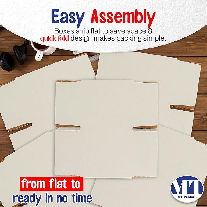 MT Products Sturdy White Corrugated Cardboard Shipping Boxes 6" x 6" x 6" - Image 5