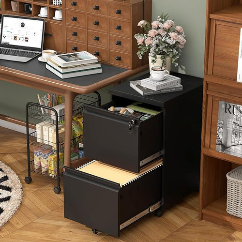 2 Drawer File Cabinet with Lock, Metal Filing cabinets - Image 2