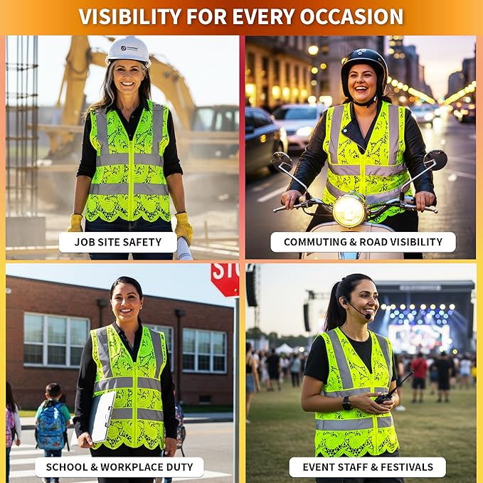 Lace-Mesh Safety Vest for Women & Men - Image 7
