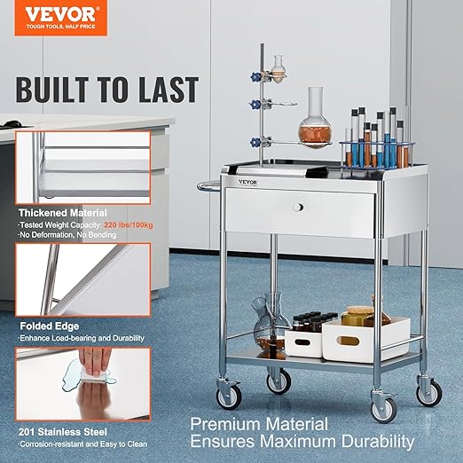 VEVOR Stainless Steel Utility Cart - Image 2