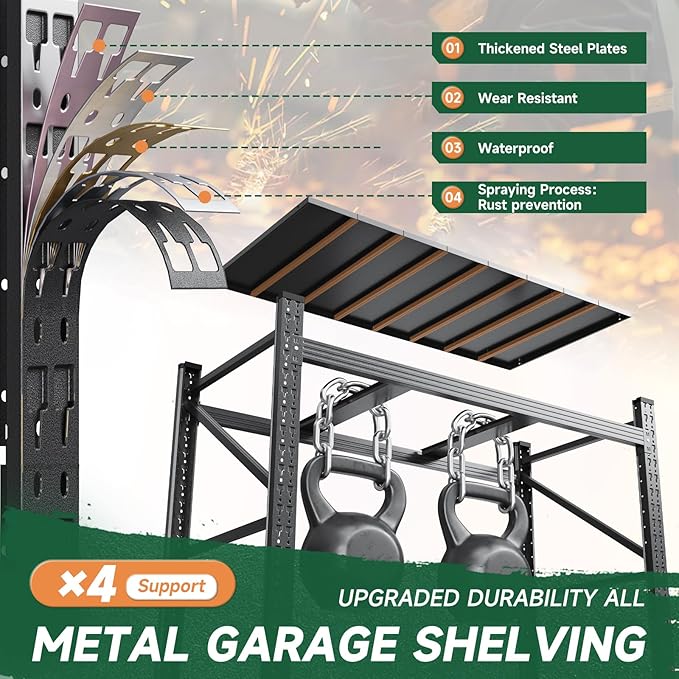 Letaya 68" W Storage Shelves Heavy Duty, 7000LBS Garage Shelving Units - Image 8