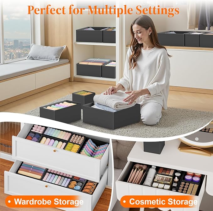 Drawer Organizer Clothes, 16 Pack Drawer Organizers and Underwear Organizer - Image 7