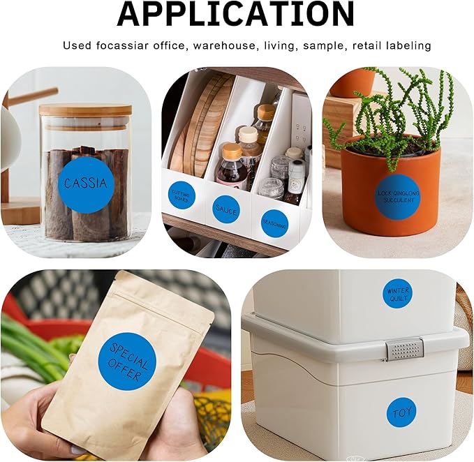 Easy to Use 2 Inch Blue Multi-Purpose Round Coding Labels, 4 Rolls 2000 PCS - Image 7