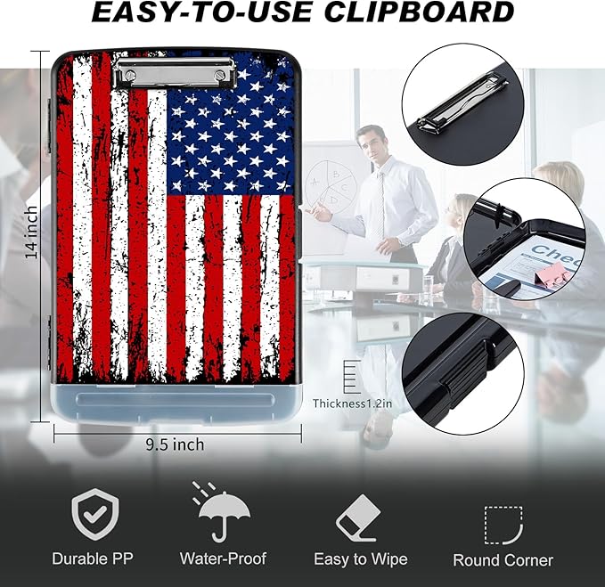 Clipboard with Storage Compartment, 8.5 x 11 Letter Size Side Opening Clip - Image 2