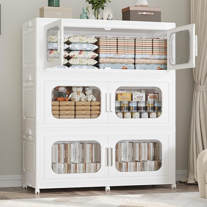 600QT Large Stackable Storage Bins by Atrasee