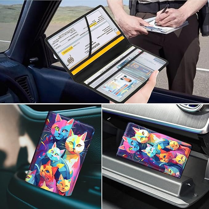 Car Registration and Insurance Holder, Leather Car Glove Box Organizer - Image 7