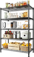 REIBII 5-Tier Wire Shelving Rack Storage Shelves Metal Shelves, 1020 LBS by REIBII