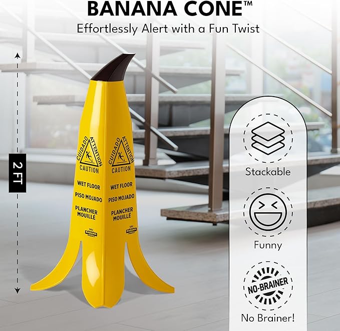 Banana Cone® Safety Sign, 2FT Height, CAUTION WET FLOOR - Image 2